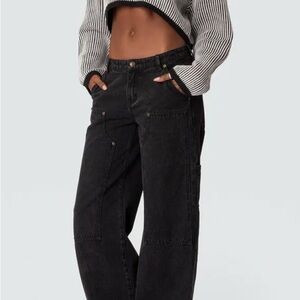Edikted Ayla Low Rise Wide Leg Carpenter Jeans